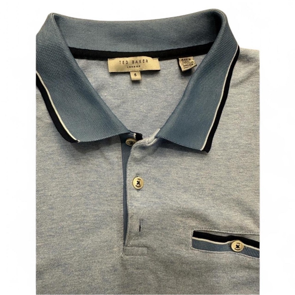Ted Baker Men's Blue Polo Shirt Size XL (5) - Picture 4 of 5